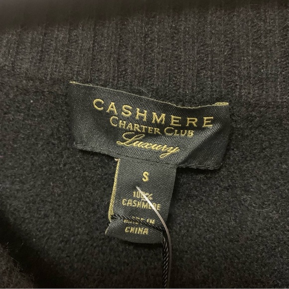 Charter Club Cashmere Pearl Embellished One-Shoulder Sweater Size Small NWT New - Picture 6 of 10